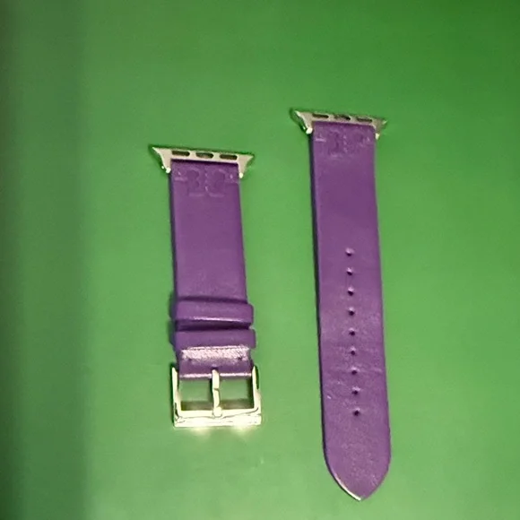 Tory Burch McGraw Purple Leather Apple Watch Band 38mm/40mm - Picture 1 of 2